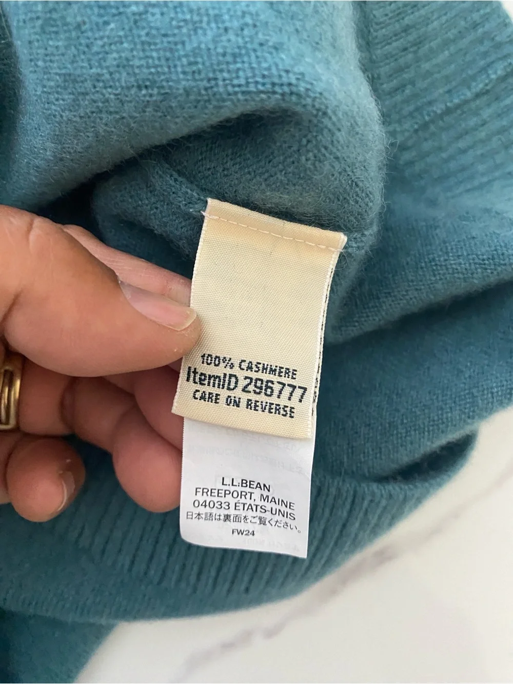 L.L. Bean Women's Classic Cashmere Crewneck Teal Green 1X Fitted - Picture 6 of 8